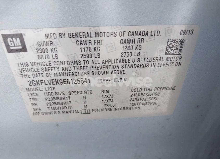 Photo 9 of 2014 Gmc Terrain SLE-1 (VIN 2GKFLVEK9E6125641)