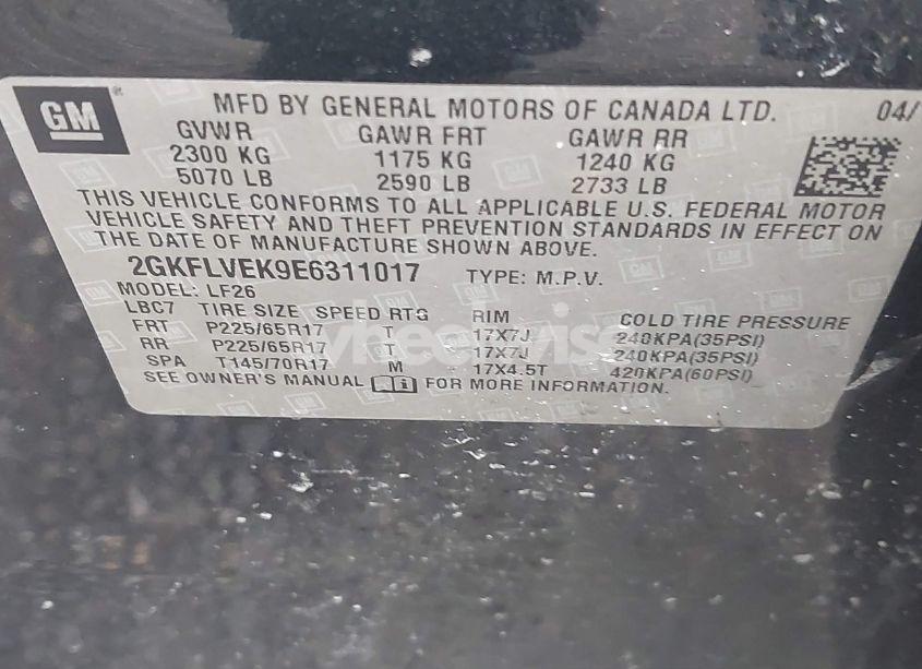 Photo 9 of 2014 Gmc Terrain SLE-1 (VIN 2GKFLVEK9E6311017)