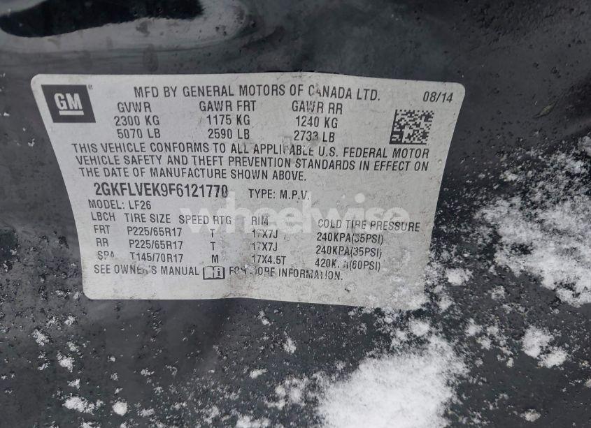 Photo 9 of 2015 Gmc Terrain SLE-1 (VIN 2GKFLVEK9F6121770)