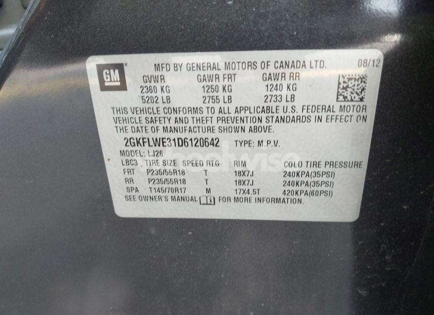 Photo 9 of 2013 Gmc Terrain SLT-2 (VIN 2GKFLWE31D6120642)