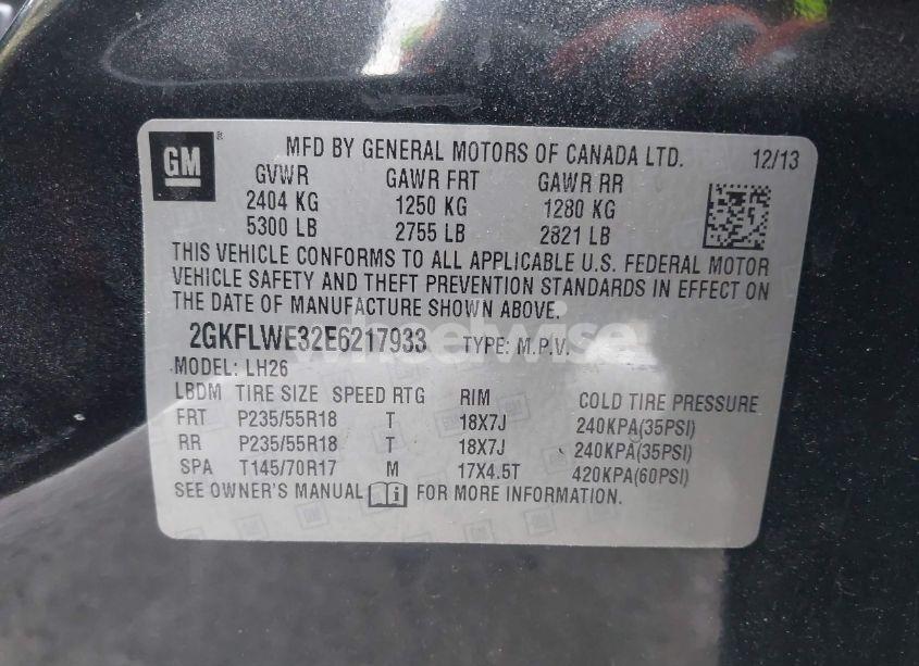 Photo 9 of 2014 Gmc Terrain SLE-2 (VIN 2GKFLWE32E6217933)