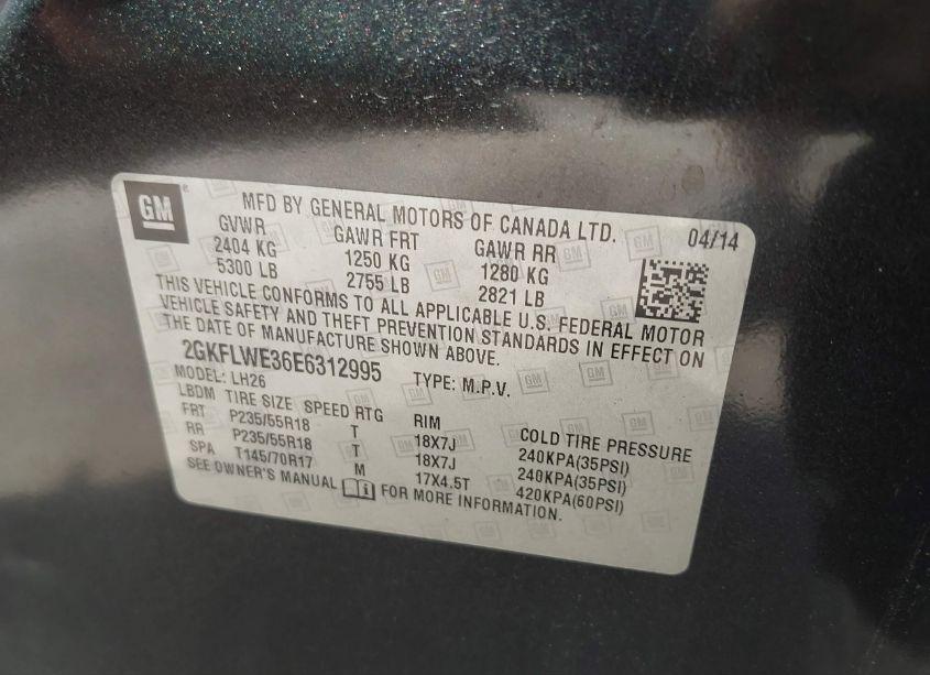 Photo 9 of 2014 Gmc Terrain SLE (VIN 2GKFLWE36E6312995)