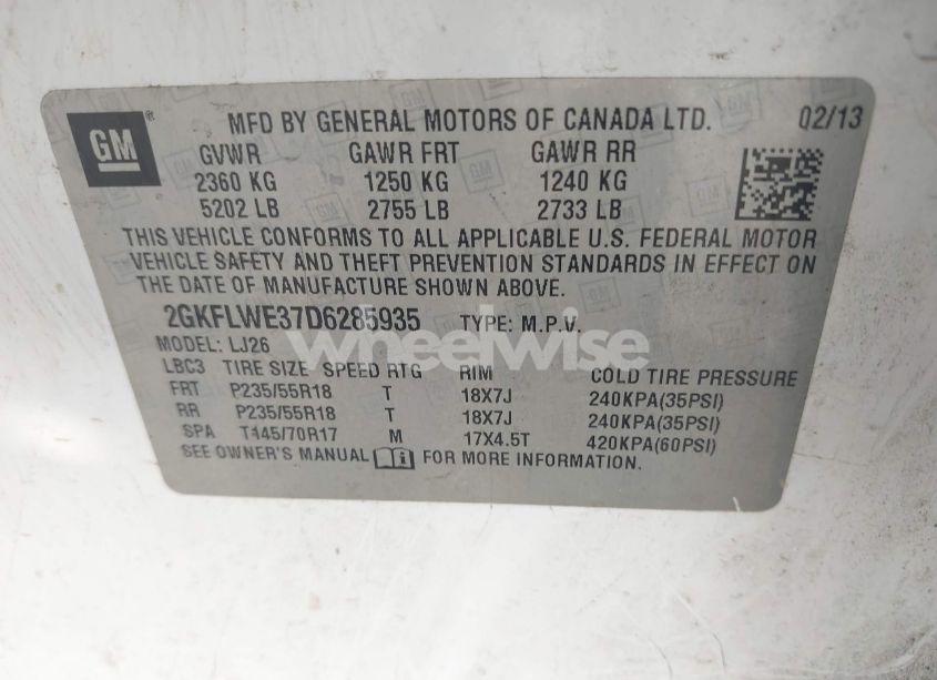 Photo 9 of 2013 Gmc Terrain SLT-2 (VIN 2GKFLWE37D6285935)