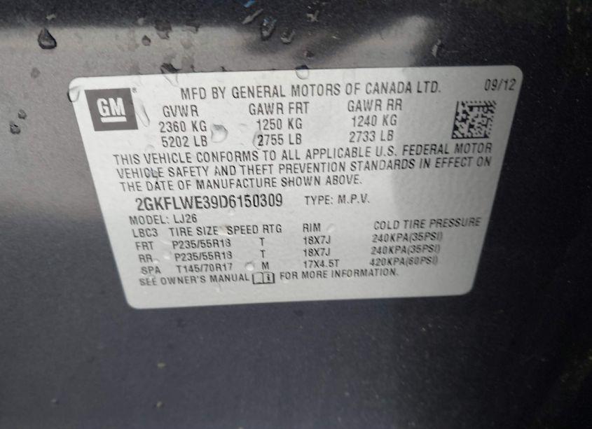 Photo 9 of 2013 Gmc Terrain SLT-2 (VIN 2GKFLWE39D6150309)