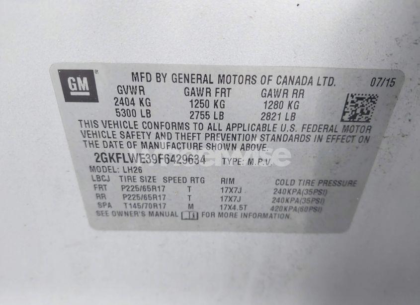 Photo 9 of 2015 Gmc Terrain SLE-2 (VIN 2GKFLWE39F6429634)