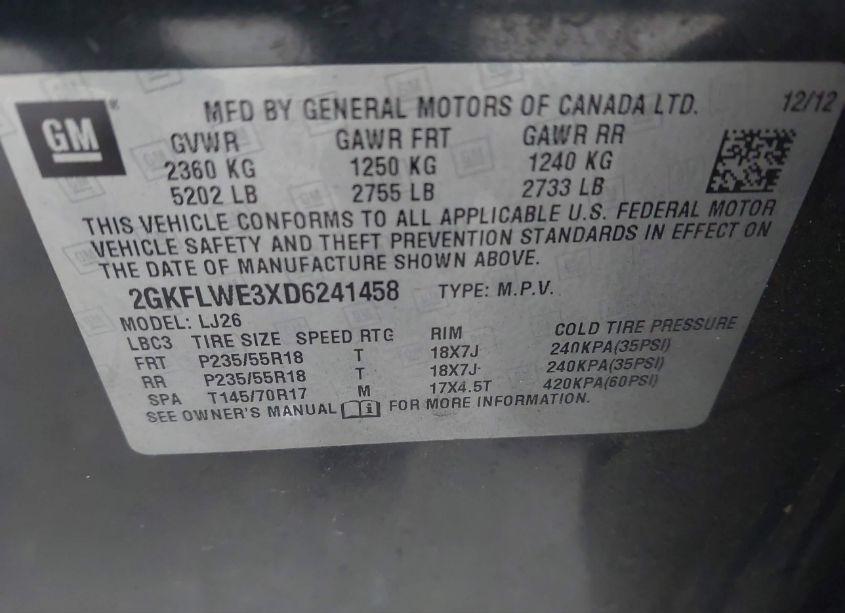 Photo 9 of 2013 Gmc Terrain SLT-2 (VIN 2GKFLWE3XD6241458)