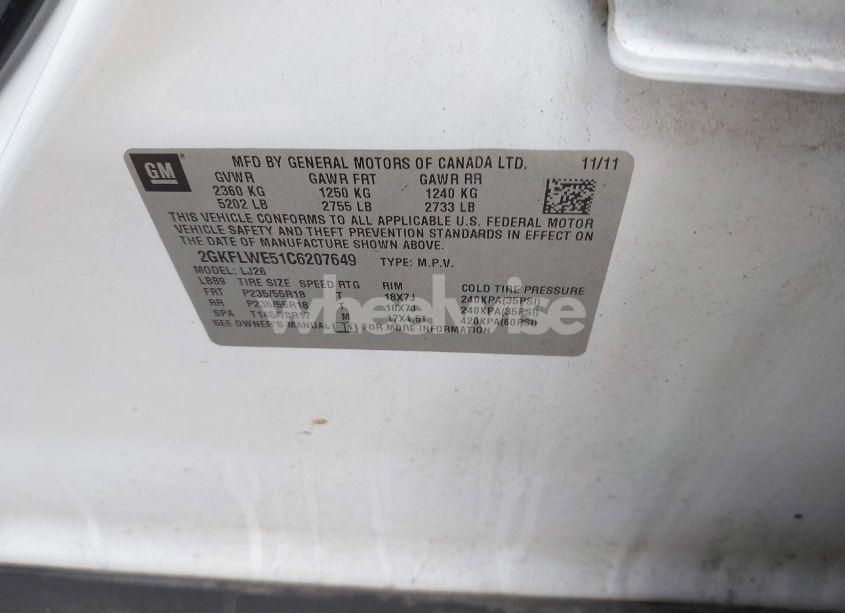 Photo 9 of 2012 Gmc Terrain SLT-2 (VIN 2GKFLWE51C6207649)