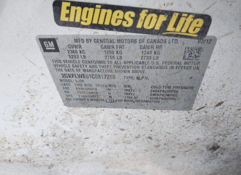 Photo 9 of 2012 Gmc Terrain SLT-2 (VIN 2GKFLWE51C6317200)