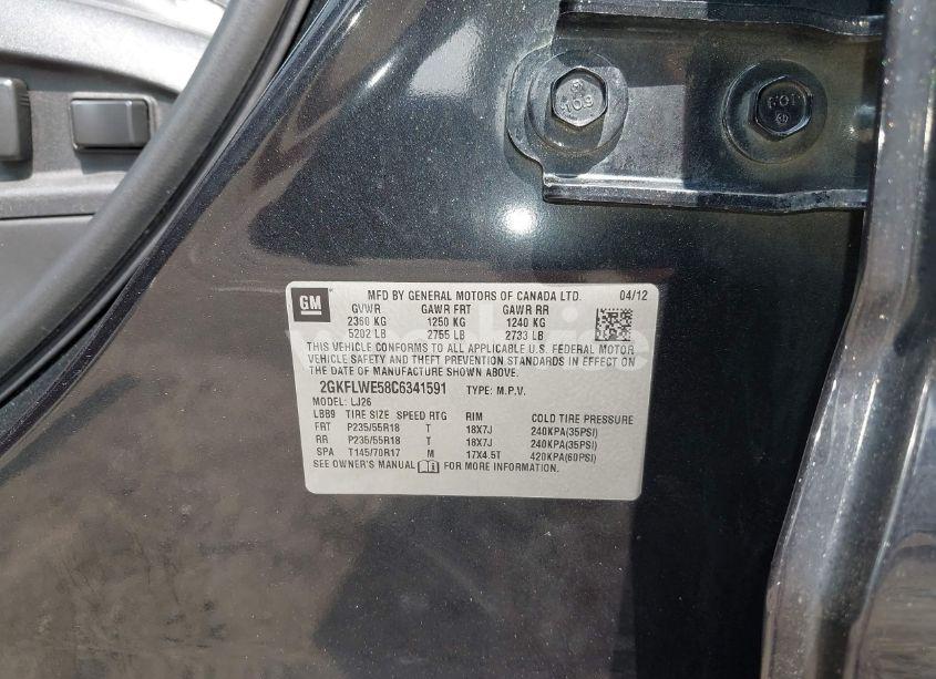 Photo 9 of 2012 Gmc Terrain SLT-2 (VIN 2GKFLWE58C6341591)