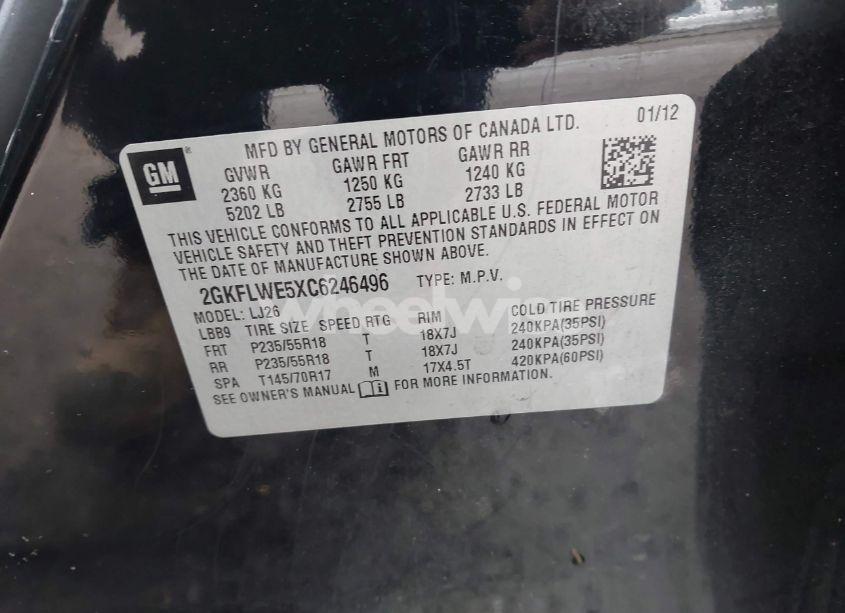 Photo 9 of 2012 Gmc Terrain SLT-2 (VIN 2GKFLWE5XC6246496)