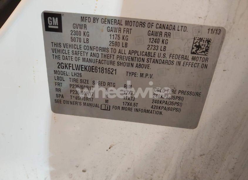 Photo 9 of 2014 Gmc Terrain SLE-2 (VIN 2GKFLWEK0E6181621)