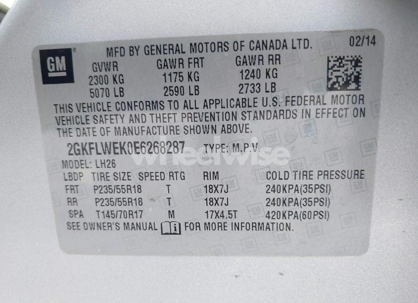 Photo 9 of 2014 Gmc Terrain SLE-2 (VIN 2GKFLWEK0E6268287)