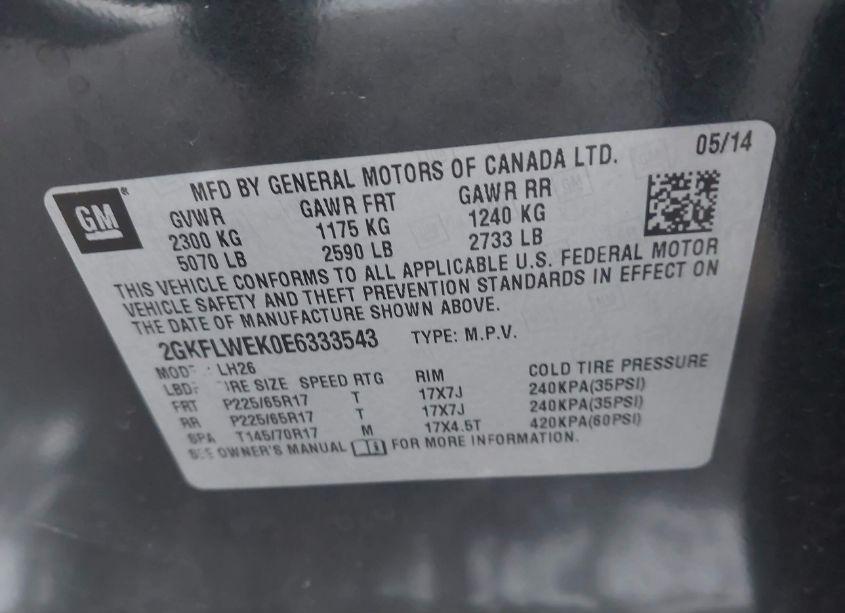 Photo 9 of 2014 Gmc Terrain SLE-2 (VIN 2GKFLWEK0E6333543)