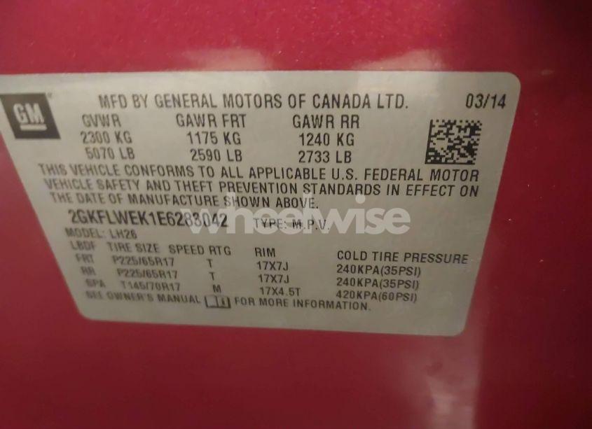 Photo 9 of 2014 Gmc Terrain SLE-2 (VIN 2GKFLWEK1E6283042)