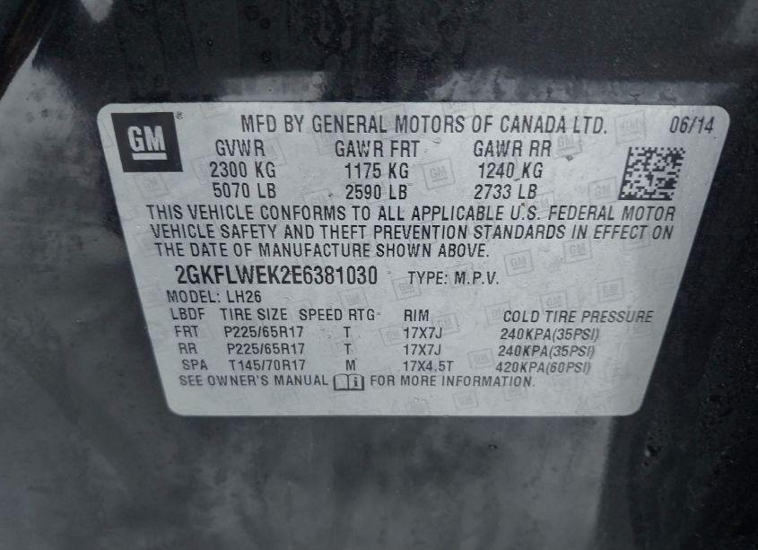 Photo 9 of 2014 Gmc Terrain SLE-2 (VIN 2GKFLWEK2E6381030)