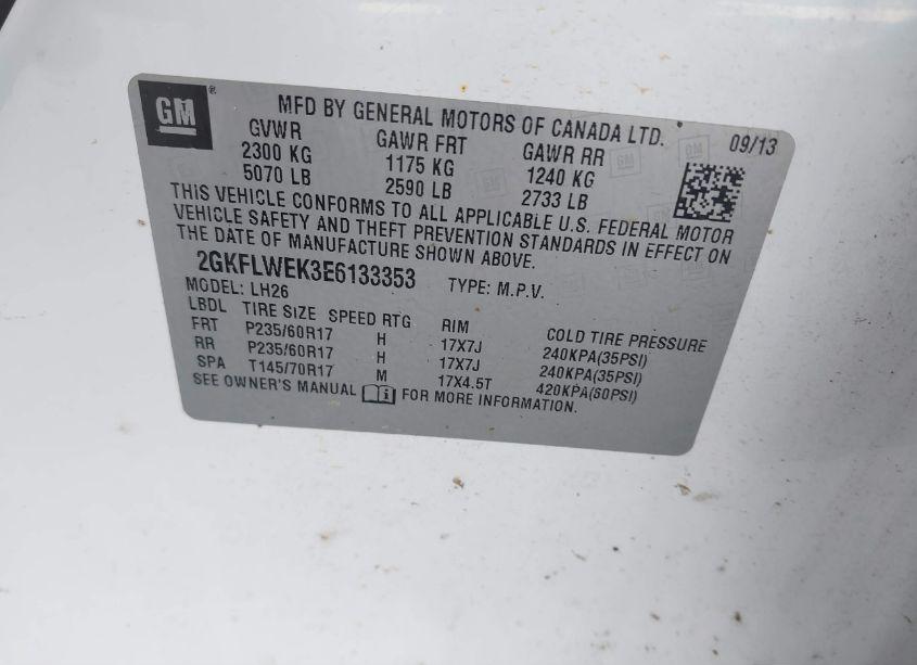 Photo 9 of 2014 Gmc Terrain SLE-2 (VIN 2GKFLWEK3E6133353)