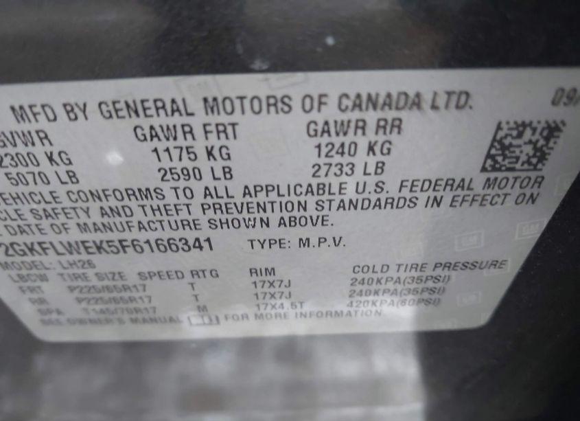 Photo 9 of 2015 Gmc Terrain SLE-2 (VIN 2GKFLWEK5F6166341)