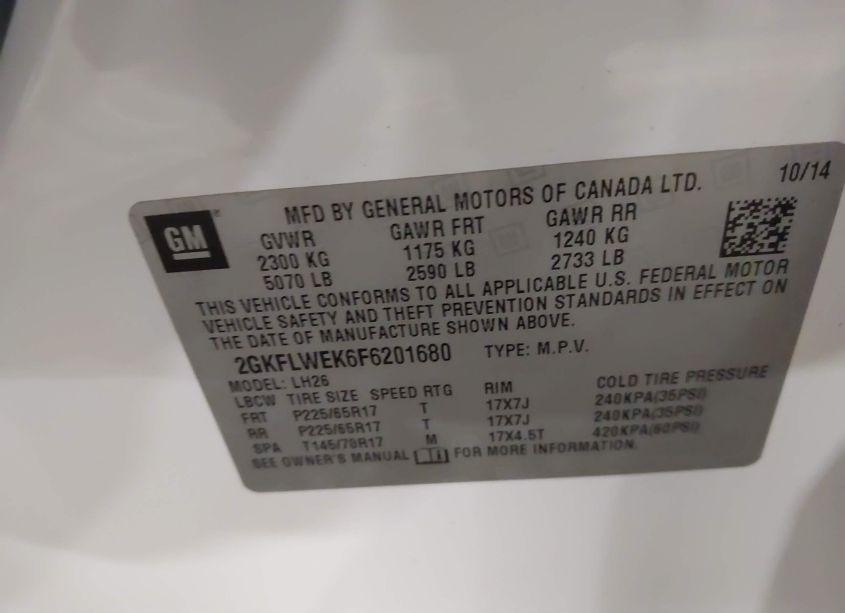 Photo 9 of 2015 Gmc Terrain SLE-2 (VIN 2GKFLWEK6F6201680)