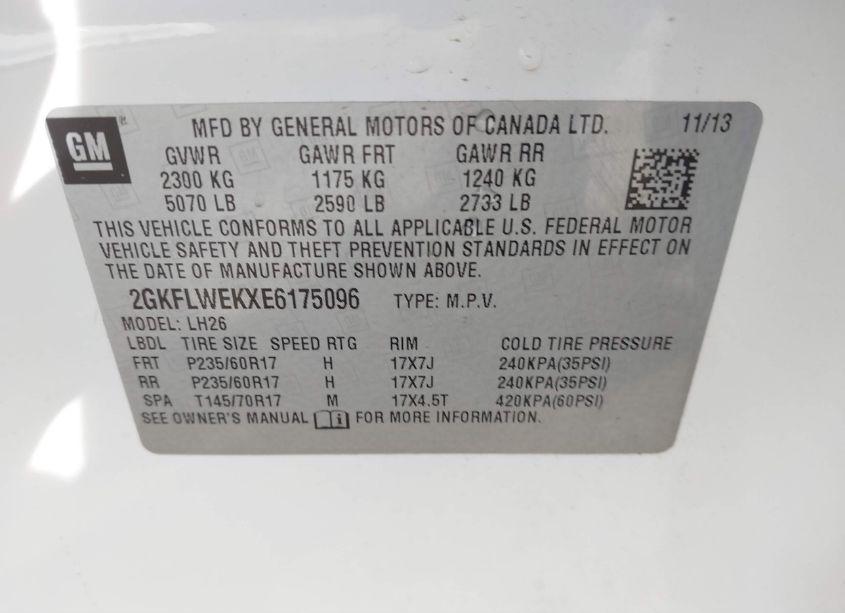 Photo 9 of 2014 Gmc Terrain SLE-2 (VIN 2GKFLWEKXE6175096)