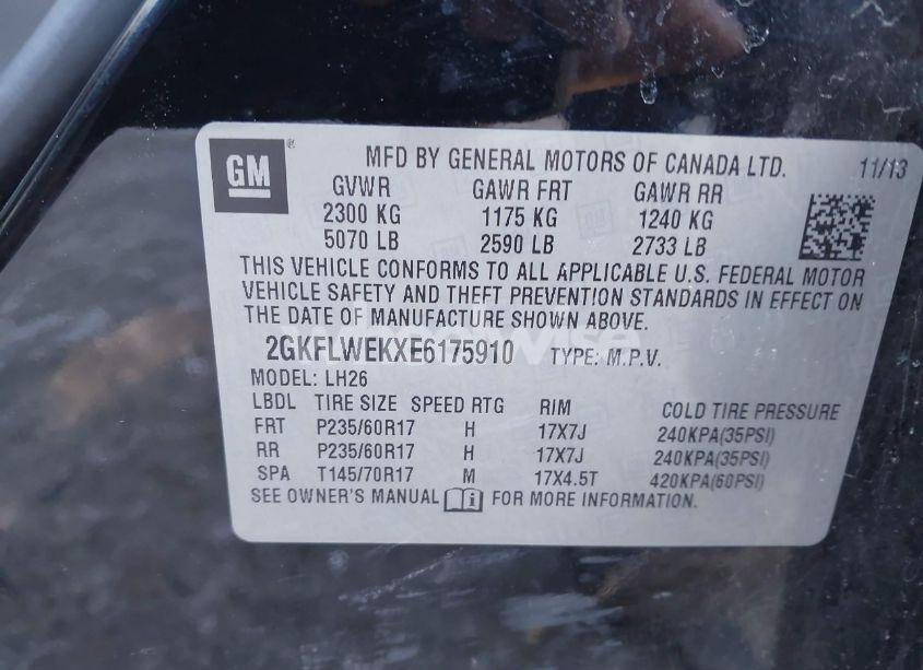 Photo 9 of 2014 Gmc Terrain SLE-2 (VIN 2GKFLWEKXE6175910)