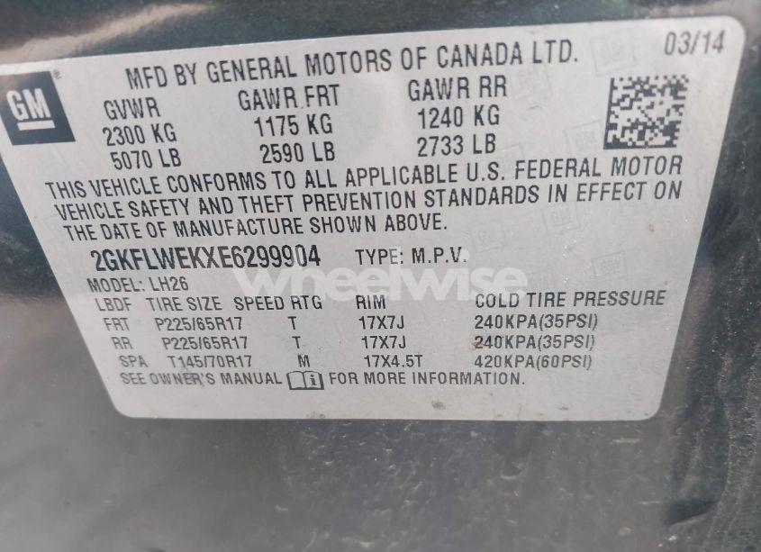 Photo 9 of 2014 Gmc Terrain SLE-2 (VIN 2GKFLWEKXE6299904)