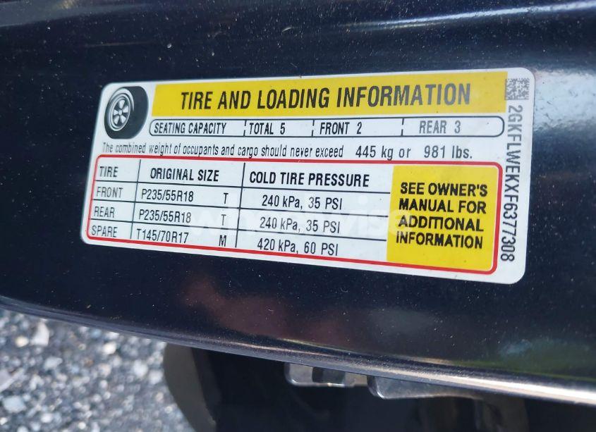 Photo 9 of 2015 Gmc Terrain SLE-2 (VIN 2GKFLWEKXF6377308)