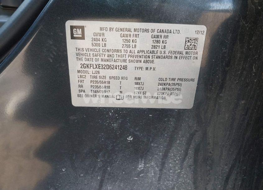 Photo 9 of 2013 Gmc Terrain SLT-2 (VIN 2GKFLXE32D6241248)