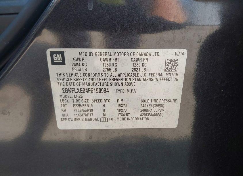 Photo 9 of 2015 Gmc Terrain SLT-1 (VIN 2GKFLXE34F6190984)