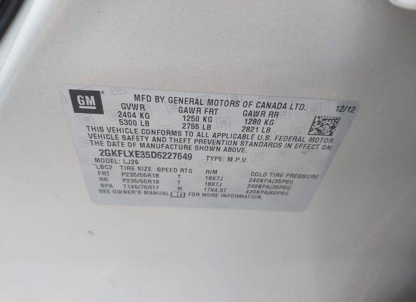 Photo 9 of 2013 Gmc Terrain SLT-2 (VIN 2GKFLXE35D6227649)