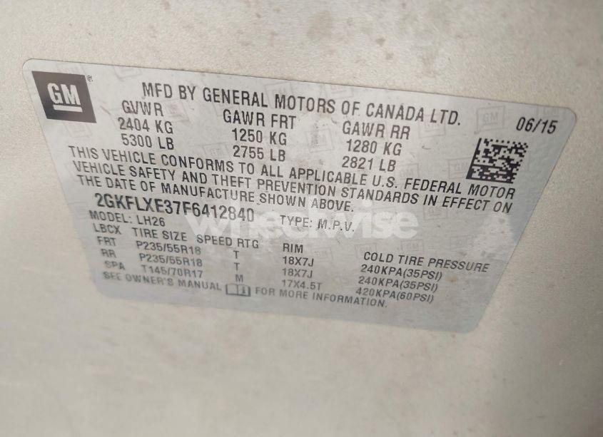 Photo 9 of 2015 Gmc Terrain SLT-1 (VIN 2GKFLXE37F6412840)