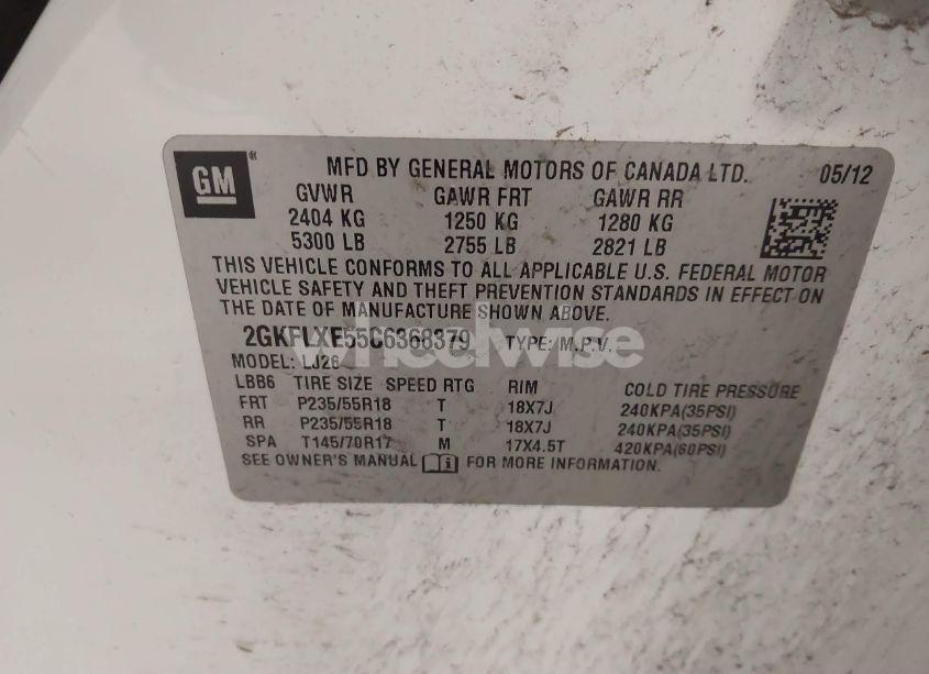 Photo 9 of 2012 Gmc Terrain SLT-2 (VIN 2GKFLXE55C6368379)