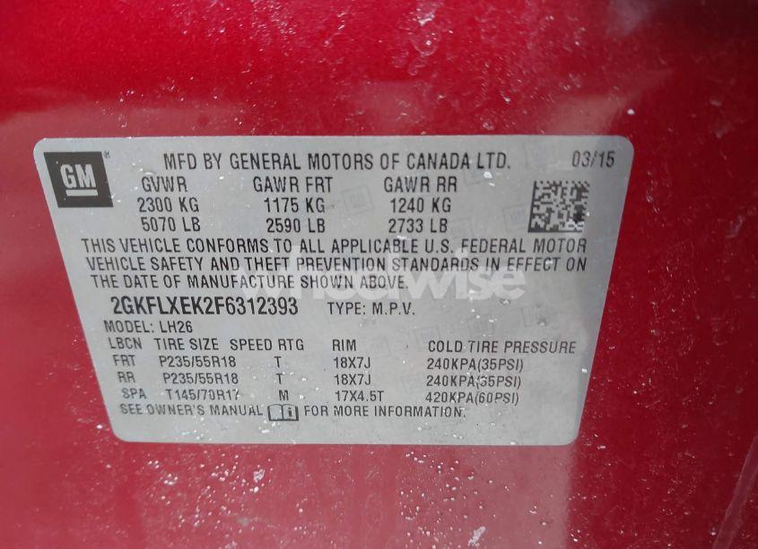 Photo 9 of 2015 Gmc Terrain SLT-1 (VIN 2GKFLXEK2F6312393)