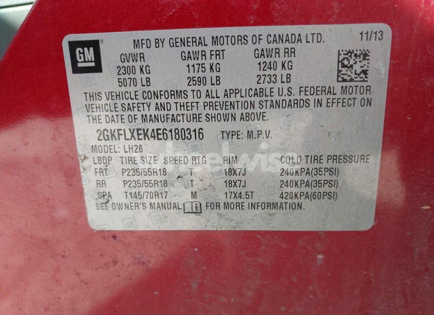 Photo 9 of 2014 Gmc Terrain SLT-1 (VIN 2GKFLXEK4E6180316)