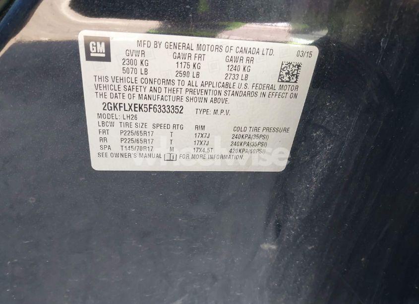 Photo 9 of 2015 Gmc Terrain SLT-1 (VIN 2GKFLXEK5F6333352)