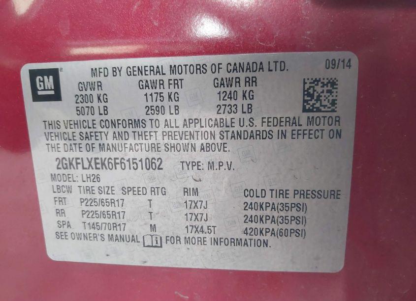 Photo 9 of 2015 Gmc Terrain SLT-1 (VIN 2GKFLXEK6F6151062)