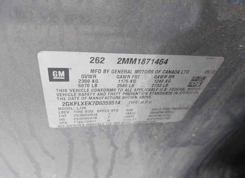 Photo 9 of 2013 Gmc Terrain SLT-2 (VIN 2GKFLXEK7D6359514)