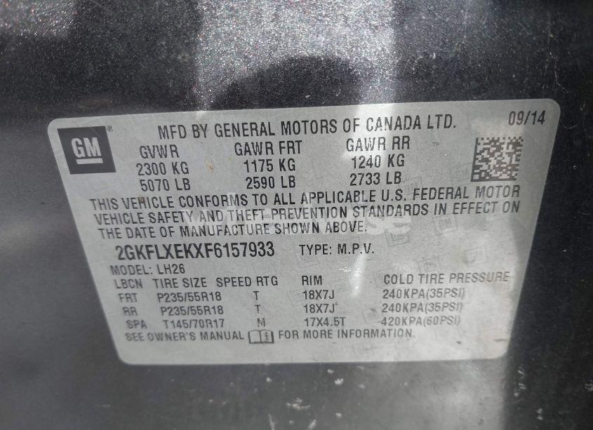 Photo 9 of 2015 Gmc Terrain SLT-1 (VIN 2GKFLXEKXF6157933)