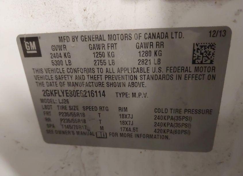 Photo 9 of 2014 Gmc Terrain SLT-2 (VIN 2GKFLYE30E6216114)