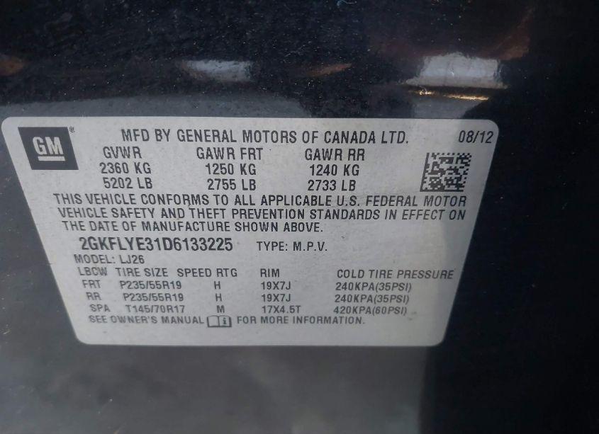 Photo 9 of 2013 Gmc Terrain DENALI (VIN 2GKFLYE31D6133225)