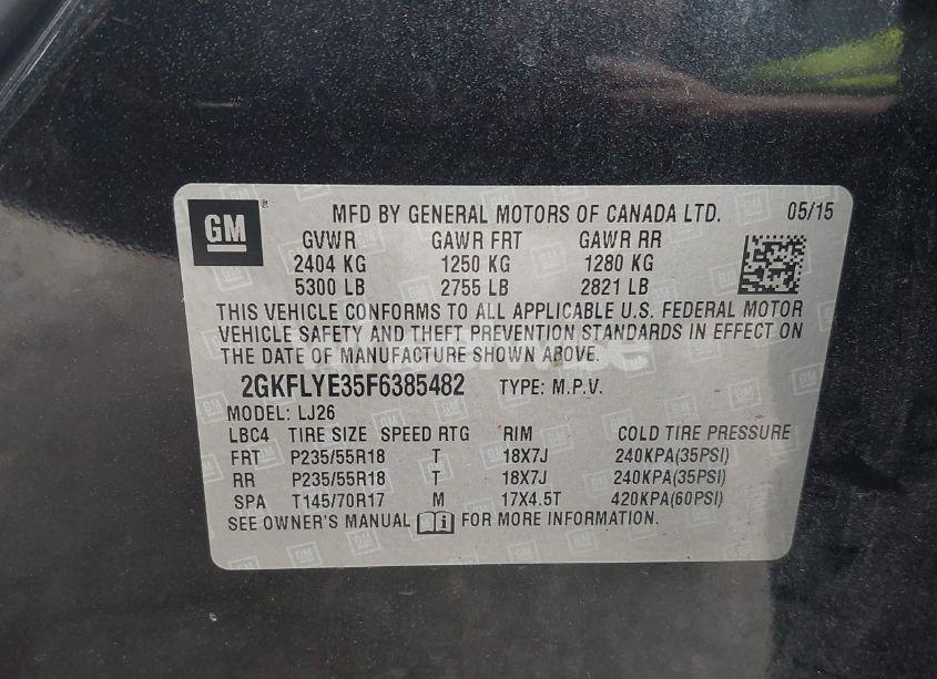 Photo 9 of 2015 Gmc Terrain SLT-2 (VIN 2GKFLYE35F6385482)