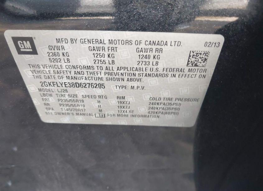 Photo 9 of 2013 Gmc Terrain DENALI (VIN 2GKFLYE38D6276205)