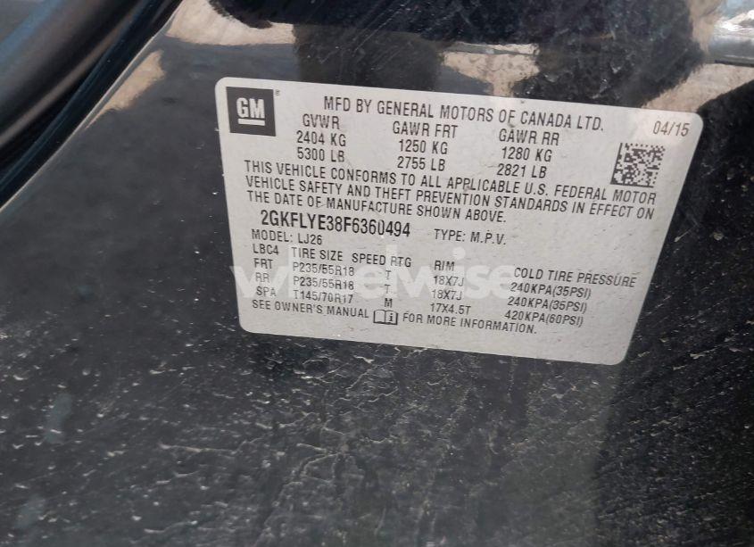 Photo 9 of 2015 Gmc Terrain SLT-2 (VIN 2GKFLYE38F6360494)