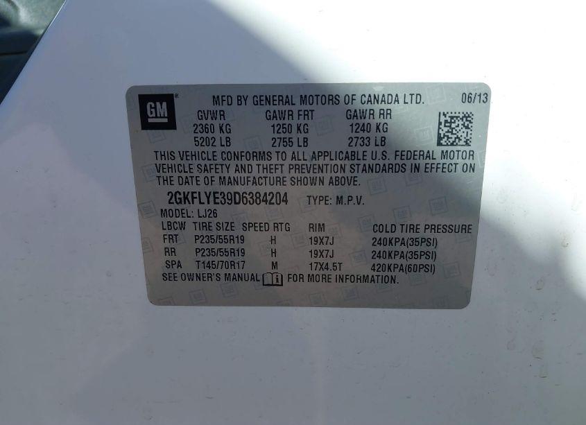 Photo 9 of 2013 Gmc Terrain DENALI (VIN 2GKFLYE39D6384204)