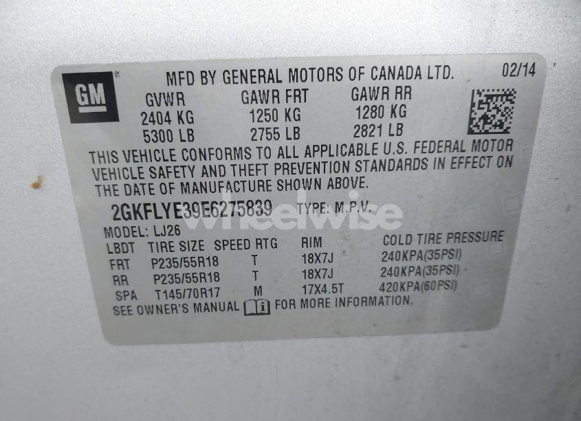 Photo 9 of 2014 Gmc Terrain SLT-2 (VIN 2GKFLYE39E6275839)