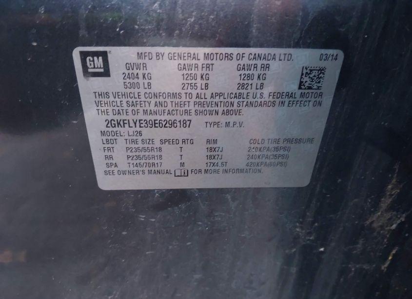 Photo 9 of 2014 Gmc Terrain SLT-2 (VIN 2GKFLYE39E6296187)