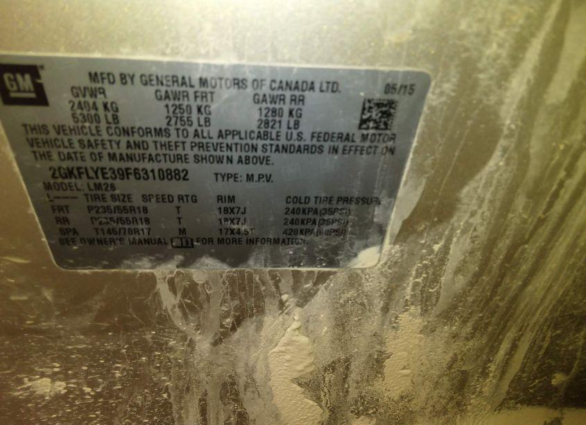 Photo 9 of 2015 Gmc Terrain SLT-2 (VIN 2GKFLYE39F6310882)