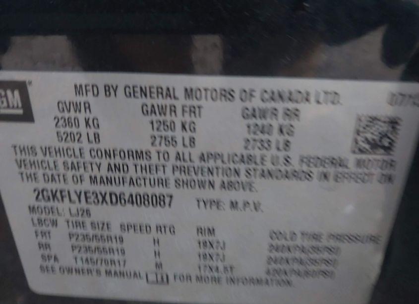 Photo 9 of 2013 Gmc Terrain DENALI (VIN 2GKFLYE3XD6408087)