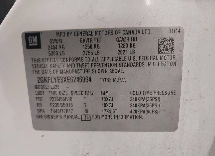 Photo 9 of 2014 Gmc Terrain SLT-2 (VIN 2GKFLYE3XE6246964)