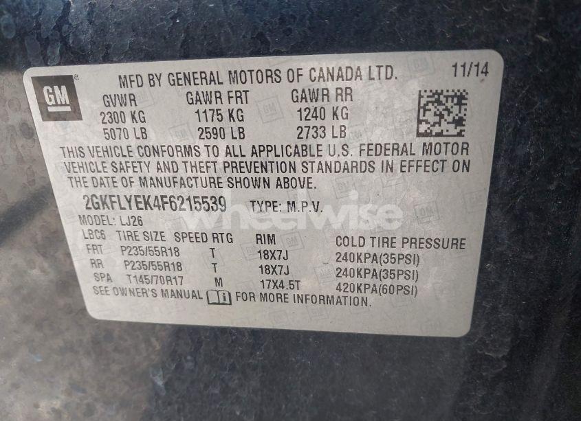 Photo 9 of 2015 Gmc Terrain SLT-2 (VIN 2GKFLYEK4F6215539)