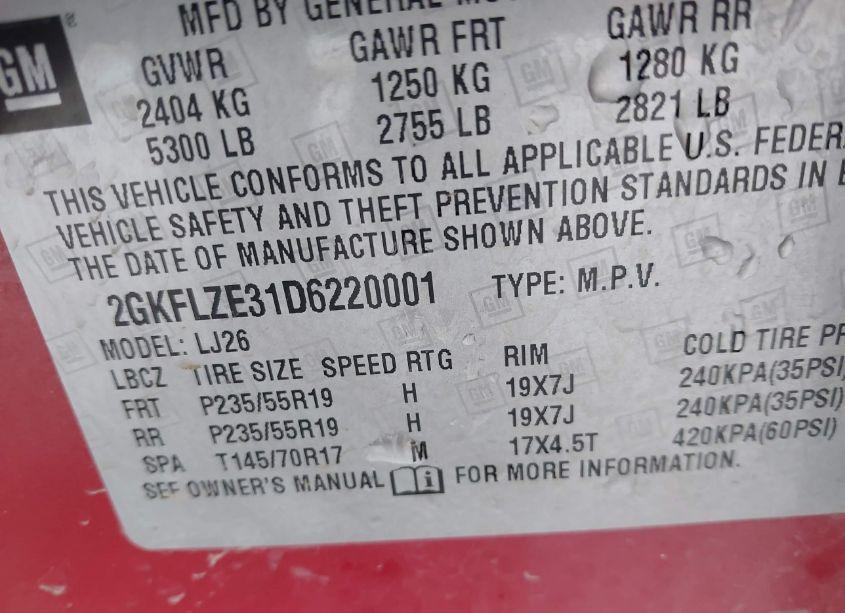 Photo 9 of 2013 Gmc Terrain DENALI (VIN 2GKFLZE31D6220001)